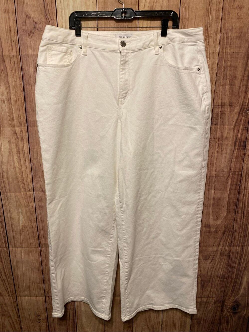 Lane Bryant 20 PLUS NWT white signature fit wide leg high rise pants jeans denim